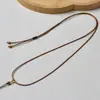 Corda de Couro Encerado para Colar Corda Trançada à Prova d'Água Pingente Dourado Cordão para Pendurar Alça de Pescoço Fivela de Segurança Cordão para Pingente de Buda de Cera de Abelha Jade