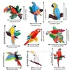 Conjunto de 9 Peças de Pássaros Tropicais Festa Papagaio Pássaro da Selva Enfeites, Papagaio Verão Tropical Havaiano Selva Decorações Enfeites Pendurados