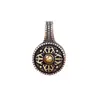 Acessório Clipe de Ornamento de Latão Incrustado com Mantra de Seis Palavras de Xizang em Prata de Lei S925 com Textura Vajra Vintage Pendente Lateral
