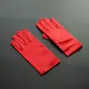 Guantes Infantiles para Niñas, Gruesos Hepburn Cortos Elegantes de Encaje Accesorios para Vestido de Noche Cheongsam, Pasarela Satén Estilo Coreano