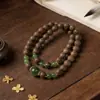 Pulsera de Pulsera de Cuentas Aromáticas Naturales Medicina China 0.8 Piedra de los Dieciocho Tesoros + Cuarcita Jade Doble Círculo Diseño DIY Venta al por Mayor