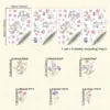 Série Rosa e Roxo Brup Adesivos de Parede Florais Frescos para Quarto de Bebê Decoração Criativa de Parede Adesivos Removíveis Br7056C