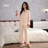 2026 Pijamas Nuevos para Mujer, Estilo Primavera y Otoño, Otoño, Algodón Puro, Manga Larga, Rayas, Sensación de Alta Gama, Tallas Grandes, Ropa de Casa, Conjunto 100% Algodón