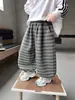 Q105 Pantalones de Linterna de Otoño para Niños Nuevo Bebé Rayados Casuales Sueltos Pantalones Harem Pantalones Deportivos Elegantes para Niños