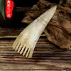 Peine Masajeador Gua Sha de Cuerno de Búfalo Grueso para Dragado de Puntos de Acupuntura de la Cabeza y Desobstrucción de Meridianos, Peine de Cuerno de Búfalo, Peine para el Cabello, Peine para el Cuidado de la Salud al por Mayor