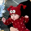 Gorro de Bebé Invierno Lana Festivo Rojo Lindo Súper Lindo Tejido Gorro Pulóver Infantil Engrosado Cálido