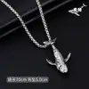 Collar de Acero de Titanio para Hombre, Colgante de Letra de Moda Hip-Hop, Cadena para Suéter Estilo Coreano, Collar Largo Estilo Lujo Ligero, Venta al por Mayor de Joyería