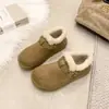 Zapatos Birkenstock Cómodos de Suela Gruesa de Moda para Mujer 2026 Otoño/Invierno Nuevo Estilo Calidez con Felpa Hebilla de Cuero Suela Suave Zapatos de Algodón para la Nieve