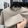 Camiseta de Manga Corta con Cuello Redondo, Enfriamiento Pesado de 210g, Transfronteriza del Sudeste Asiático para Hombre, Secado Rápido de Amoníaco Líquido, Color Sólido de Verano, Comercio Exterior