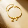 Diseño de cruz triturar hielo moneda de cobre medio pulsera temperamento arena dorada vietnamita pulsera de caballo de madera imitación oro accesorios de color duradero