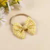 Diadema Fina de Bebé Dulce Europea y Americana Cuadros Rosas Lazo Pequeño Diadema para Bebé Joyería para Recién Nacidos Pasador para el Cabello para Niños