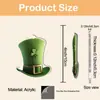 2025 Amazon St. Trébol Verde del Día de San Patricio Forma de Madera Sombrero Decoración Creativa del Día de los Caídos