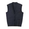 Uma geração de homens de meia-idade e idosos primavera e outono de peito único jacquard cardigan colete casual blended wool vest