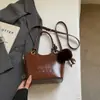 Bolso de mano de lujo accesible de moda para mujer 2025, bolso cruzado casual tipo cubo para hombro, bolso de alta gama