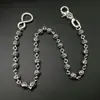 Cadena de cintura con hebilla de flor de cruz y bola, cadena colgante de bolso retro europea y americana personalizada, cadena para pantalones, colección de collares