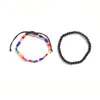 2022 Nuevo Pulsera Tejida Estilo Bohemio Combinación de Piedra Volcánica de Lava para Hombres Pulsera Hecha a Mano de Tela Vintage