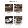 Novo conjunto de mesa de chá e cadeiras estilo chinês, tudo em madeira maciça, para escritório, casa, varanda, apartamento pequeno, mesa integrada para preparo de chá
