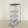 Carrito de almacenamiento pequeño móvil, mesa de café multifuncional, mesita de noche, mesa auxiliar creativa y elegante, estante de almacenamiento