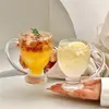 Caneca de Cerveja Criativa para Uso Doméstico, Xícara de Café Espessa com Alça, Copo de Vidro para Cerveja Artesanal e Vinho de Trigo, Copo de Vidro para Suco e Bebidas Geladas