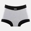 Ropa interior de algodón puro para mujer, color gris, 10A, con fuelle extendido, hipoalergénica, antibacteriana, de cintura media, transpirable, que se ajusta a la cadera, tipo bóxer para mujer