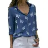 Estación independiente 2025 explosión camisa de verano para mujer nueva tendencia europea y americana camisa estampado de animales 3D