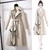 2026 Primavera y Otoño Nuevo de Moda Estilo Coreano para Mujer Gabardina de Longitud Media a la Moda Casual Chaqueta de Manga Larga para Mujer