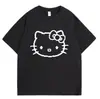 Camiseta de Manga Corta con Cuello Redondo, Holgada, Transpirable, con Diseño Creativo de Dibujos Animados y Anime, de Moda, para Mujer, Primavera y Verano 2026