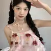 Collar con correa de cinta, gargantilla rosa con diseño de ballet francés, dulce y fresco, accesorios para el cuello