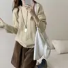 Suéter de punto trenzado retro coreano para mujer, otoño invierno, engrosado, cuello redondo, jersey, estilo holgado y perezoso, top interior