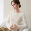 Nueva Colección Otoño/Invierno 2026: Suéter de Cachemira de Punto para Mujer, Sencillo y Versátil, con Cuello Redondo, Perfecto como Capa Base de Lana