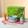 Amazon Transfronterizo Set de 100 Piezas de Matcha Cuenco de Matcha Cerámica Rosa con Boquilla Set de Piezas de Cerámica Mayoreo