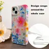 Funda para Teléfono Ins Flor Acuarela Rosa Suave Iphone18Pro Funda para Teléfono de Mujer 17 Cobertura Total Agujero Grande Estuche Duro