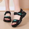 2025 Verano Nuevo Sandalias Deportivas de Velcro de Suela Gruesa para Mujer Ropa Exterior Moda Combinable Ligeras Antideslizantes Zapatos de Playa
