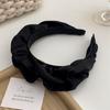 Nova tiara preta elegante de aba larga plissada, estilo Coreia do Sul, com detalhe de caveira no topo, acessório de cabelo feminino estilo francês, tiara vermelha para alisar o cabelo, atacado online.
