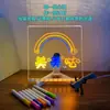 Lâmpada de Mesa Transparente Acrílica DIY Apagável Lâmpada de Mesa LED Luminosa Placa de Luz Noturna Placa Atacado Lâmpada de Atmosfera Pintada à Mão