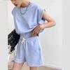 Conjunto Informal de Dos Piezas para Mujer Estilo Chanel: Camiseta Azul y Shorts, Moda Casual, Celebridad de Internet, Ropa Deportiva, Modelo de Verano 2026