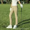 Top feminino de golfe de secagem rápida, calça comprida de manga curta de verão, calça feminina leve, respirável, alta elasticidade, calça feminina de corte justo