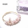Pulsera de Cristal de Cuarzo Rosa Turmalina Citrino Color Oro Enrollado 14K Fluorita de Cabello Jade Dongling Qingjin Polvo de Cristal Pulsera de Mano