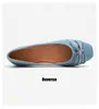 Novos Sapatos Baixos Jeans Lona Tecido Macio Strass Laço Solado Macio Leve Fashionable Baixo Sapatos Únicos Femininos