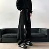 Pantalones de Chándal para Hombre 2026 Primavera Otoño Rectos Versátiles Sueltos con Cordón Pierna Ancha Estilo Americano Ropa Deportiva Pantalones Casuales