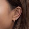 Europa y Estados Unidos ventas calientes transfronterizas latón chapado en oro real incrustado circón círculo simple combinable pendientes para mujer juego de tres piezas