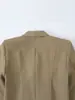 Ropa de mujer de comercio exterior transfronterizo más vendida en Amazon 2026 otoño blazer de raya diplomática color caqui de un solo botón para mujer