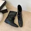 Botines Maillard Cuadrados de Suela Gruesa para Mujer, Nuevo Modelo Otoño 2026, Aumento Interno de Altura, Suela Suave, Efecto Adelgazante con Faldas, Botines