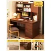 Escritorio con estantería, mesa integrada para estudiantes y uso doméstico, escritorio de escritura para dormitorio, montado en la pared con cajones, estantería, escritorio de oficina para computadora para adultos