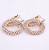 Pendientes de circonita circular de estilo coreano, muy populares, a la moda, con microestrás, G1019