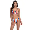 Bikini 2021 nuevo comercio exterior banda de color Europa y Estados Unidos traje de baño transfronterizo para mujer Amazon fabricantes de trajes de baño de dos piezas al por mayor