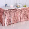 Cortina de Tela de Lluvia Transfronteriza Falda de Mesa 75*275cm Falda de Mesa con Borlas Fiesta Navideña Boda Cumpleaños Diseño de Mesa Cortina de Mesa