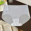 Panty de mujer ultra delgado semitransparente de seda de hielo con sensación nude, entrepierna antibacteriana de seda de morera, bragas triangulares para mujer sin costuras