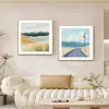 Pintura Decorativa para Sala de Estar Estilo Ins com Toque de Luxo, Parede de Fundo de Sofá, Pintura de Paisagem Fresca Nórdica para Pendurar, Pintura Decorativa para Sala de Jantar