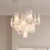 Lámpara de araña de cristal nube de lujo ligero estilo italiano